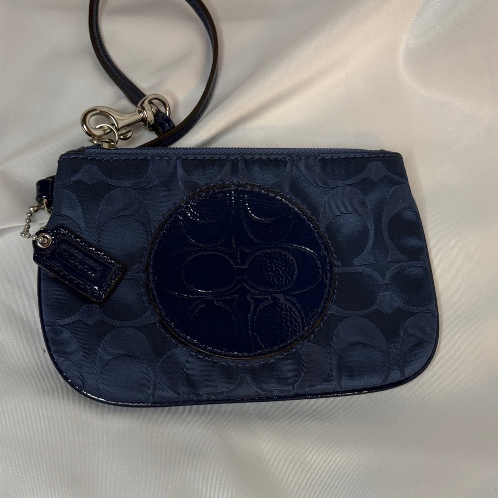 Coach Blue Signature Wristlet